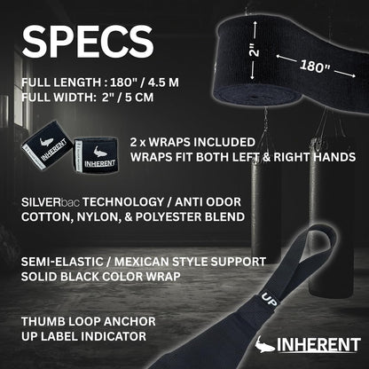 INHERENT Boxing Hand Wraps with SILVERbac